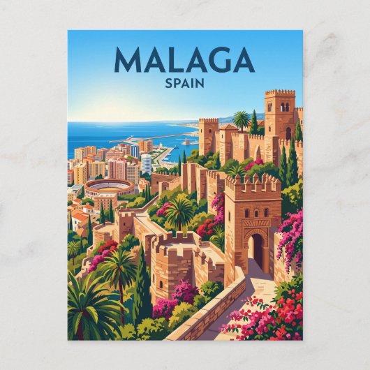 Málaga Alcazaba Spanje Briefkaart (Voorkant)
