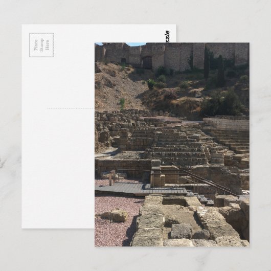Malaga; amfitheater briefkaart (Voorkant / Achterkant)