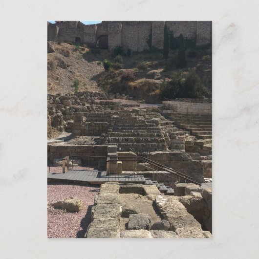 Malaga; amfitheater briefkaart (Voorkant)