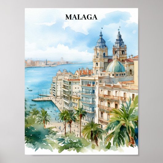 Malaga Andalusië Spanje Reizen Poster (Voorkant)