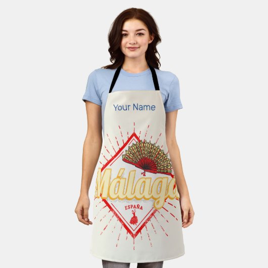 Malaga Andalusië Spanje Retro Flamenco Vintage Schort (Gedragen)