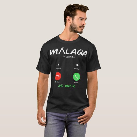 Malaga belt en ik moet naar Spanje gaan. T-shirt (Voorkant volledig)