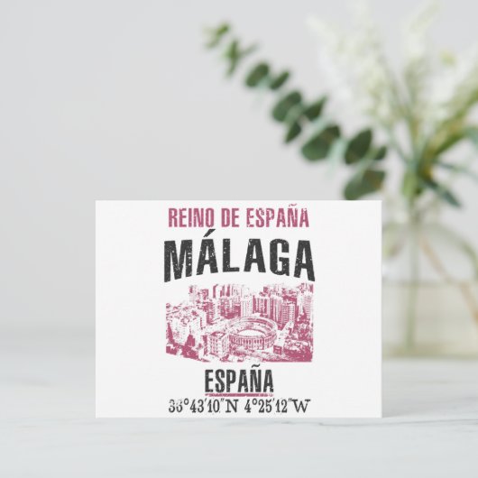 Málaga Briefkaart (Staand voorkant)