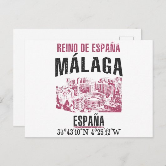 Málaga Briefkaart (Voorkant / Achterkant)