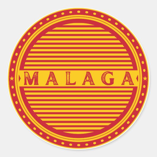 Málaga City Pride Emblem – Spanish Identity Ronde Sticker (Voorkant)