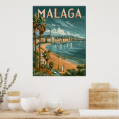 Malaga in Retro Charme - Vintage Reizen Poster (Keuken)