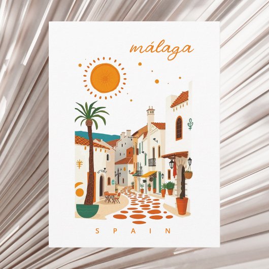 Malaga Málaga Spanje witte stad vakantie Briefkaart