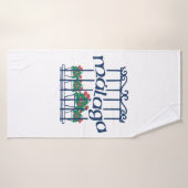 Malaga, raam met bloemen badhanddoek (Badhanddoek)