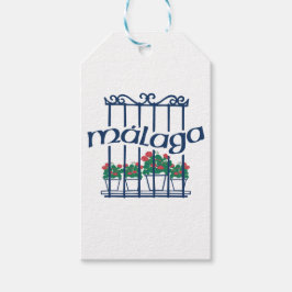 Malaga, raam met bloemen cadeaulabel