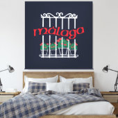 Malaga, raam met bloemen canvas afdruk (Insitu (Slaapkamer))