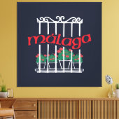 Malaga, raam met bloemen canvas afdruk (Insitu (Woonkamer))