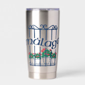 Malaga, raam met bloemen geïsoleerde drinkbeker (Voorkant)