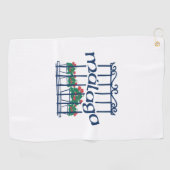 Malaga, raam met bloemen golfhanddoek (Horizontaal)