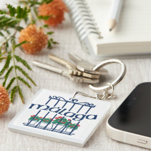 Malaga, raam met bloemen sleutelhanger