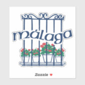 Malaga, raam met bloemen sticker (Vel)