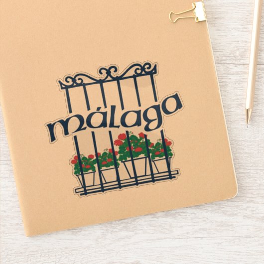 Malaga, raam met bloemen sticker (Notitieboek)