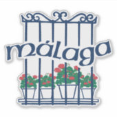 Malaga, raam met bloemen sticker (Voorkant)