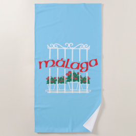 Malaga, raam met bloemen strandlaken