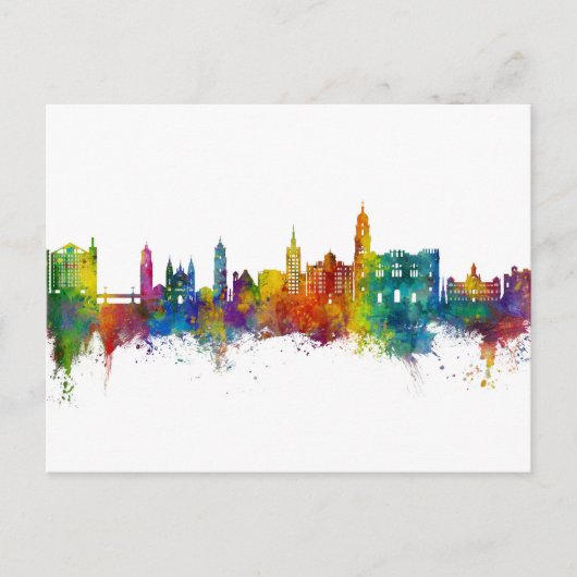 Málaga Spain Skyline Briefkaart (Voorkant)
