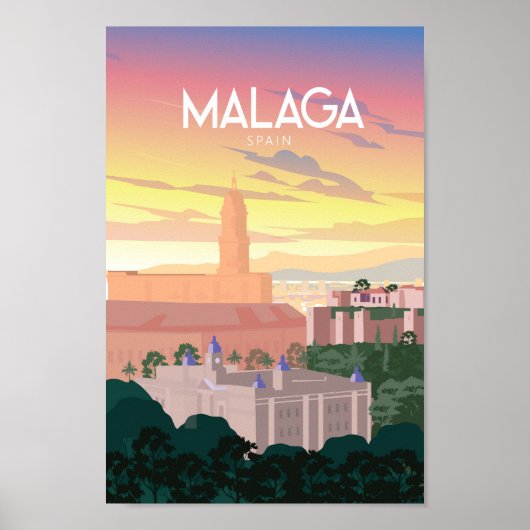 Malaga Spain  travel poster  (Voorkant)
