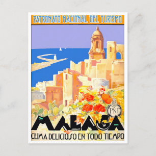 Malaga Spain vintage Briefkaart