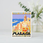 Malaga Spain vintage Briefkaart (Staand voorkant)