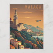 Malaga Spain vintage Briefkaart (Voorkant)