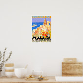Malaga Spain vintage Poster (Keuken)