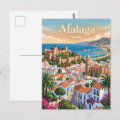 Malaga, Spanje Briefkaart (Voorkant / Achterkant)