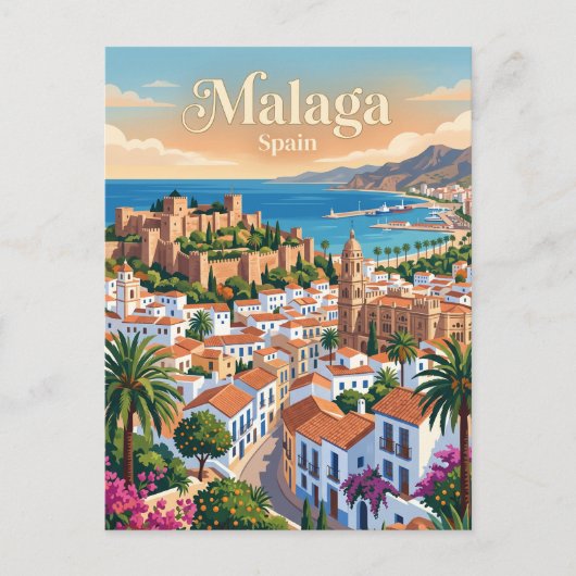 Malaga, Spanje Briefkaart (Voorkant)
