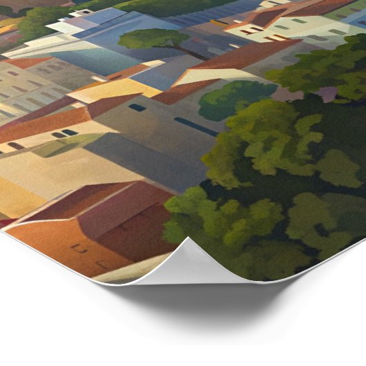 Malaga Spanje Cityscape reizen Poster (Hoek)