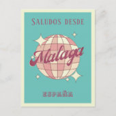 Malaga Spanje España Retro Briefkaart (Voorkant)