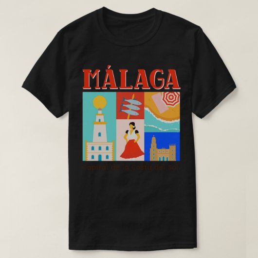 Malaga Spanje Espana T-shirt (Design voorkant)