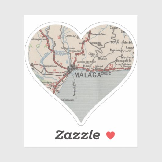 Málaga Spanje  kaart Sticker (Vel)