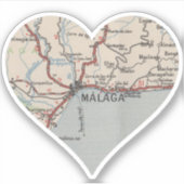 Málaga Spanje  kaart Sticker (Voorkant)