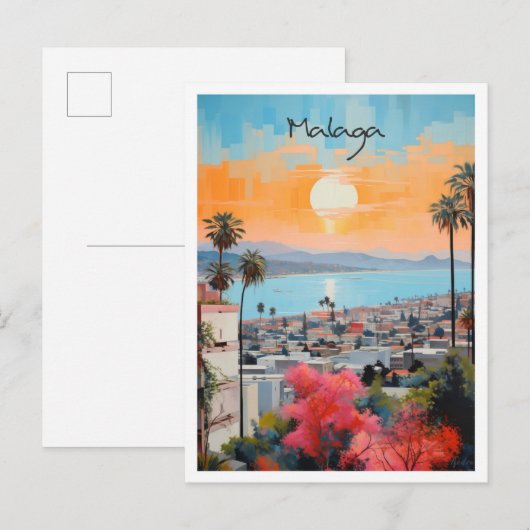 Malaga Spanje Kunst Reizen Briefkaart (Voorkant / Achterkant)