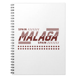 Malaga Spanje Modern Urban Typografie Ontwerp Notitieboek