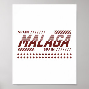 Malaga Spanje Modern Urbane Typografie Ontwerp Poster
