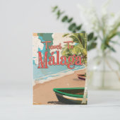 Málaga,Spanje Oude vakantieposter Briefkaart (Staand voorkant)