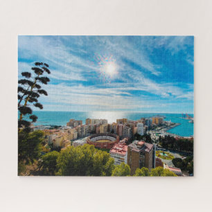 Malaga, Spanje (over de stad en de kust heen) Legpuzzel