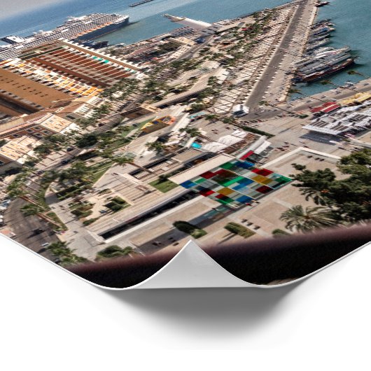 Malaga, Spanje Panorama Poster (Hoek)