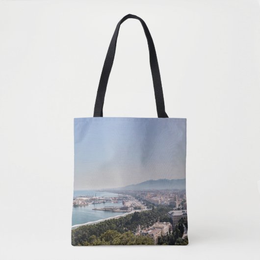 Malaga, Spanje Panorama Tote Bag (Voorkant)