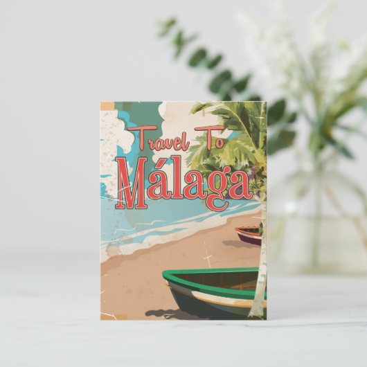 Málaga, Spanje  Poster vakantie Briefkaart (Staand voorkant)