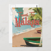 Málaga, Spanje  Poster vakantie Briefkaart (Voorkant / Achterkant)