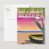 Malaga Spanje reisposter. Briefkaart (Voorkant / Achterkant)
