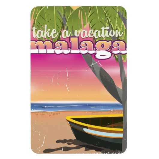 Málaga Spanje reisposter. Magneet (Verticaal)
