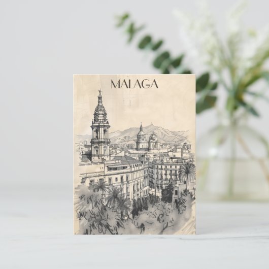 Malaga Spanje Reizen Briefkaart (Staand voorkant)