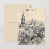Malaga Spanje Reizen Briefkaart (Voorkant / Achterkant)