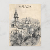 Malaga Spanje Reizen Briefkaart (Voorkant)