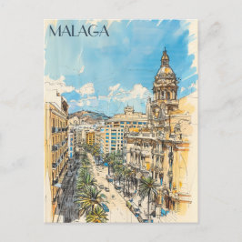 Malaga Spanje Reizen Briefkaart